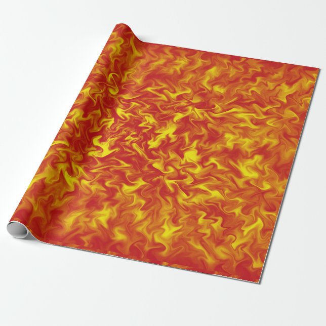 Papier Cadeau Rubans de papier d'emballage du feu (Déroulé)