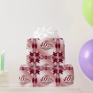 Papier Cadeau Ruby 40e Mariage Anniversaire papier d'enveloppeme