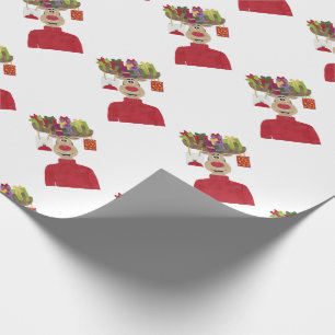 Papier Cadeau Rudolph Cadeaux de Noël Reindeer