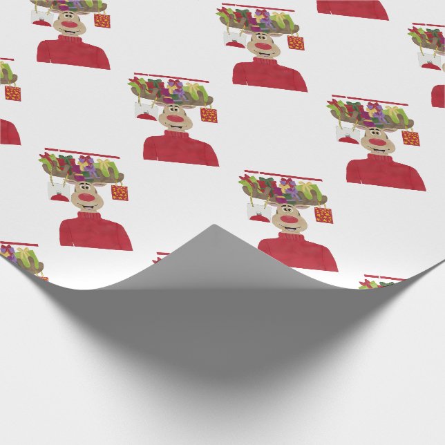 Papier Cadeau Rudolph Cadeaux de Noël Reindeer (Coin)