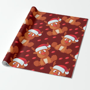 Papier Cadeau Rudolph l'emballage cadeau de Noël de renne