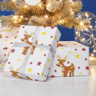 Papier Cadeau Rudolph, les stars de Noël des rennes rouges