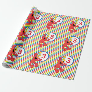 Papier Cadeau Rue Sésame Elmo - Anniversaire Arc-en-ciel