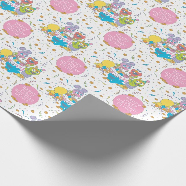 Papier Cadeau Rue Sésame | Premier anniversaire du bébé (Coin)