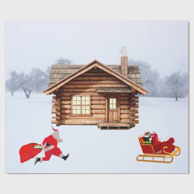 Papier Cadeau Run, Santa Wrapping Paper (Plat)