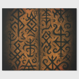 Papier Cadeau Runes anciennes et symboles mystiques