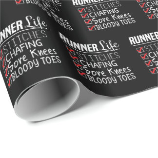 Papier Cadeau Runner's Life Funny Marathon Running Checklist