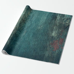 Papier Cadeau Russe Pays Grain de bois Turquoise