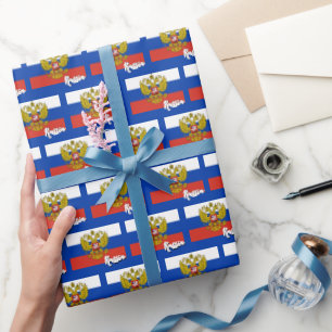 Papier Cadeau Russie Papier à papier, bleu, drapeau russe