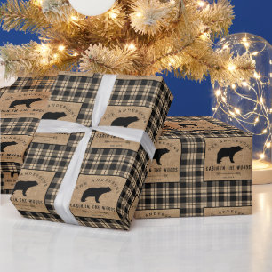 Papier Cadeau Rustic Country Family Nom Cabin dans les Woods