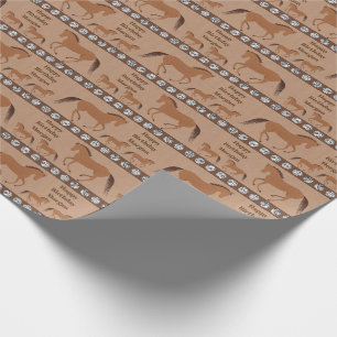Papier Cadeau Rustic Horse Faux Cuir Anniversaire Ajouter Votre 