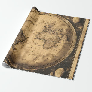 Papier Cadeau Rustic Vintage World Map Globe (6)