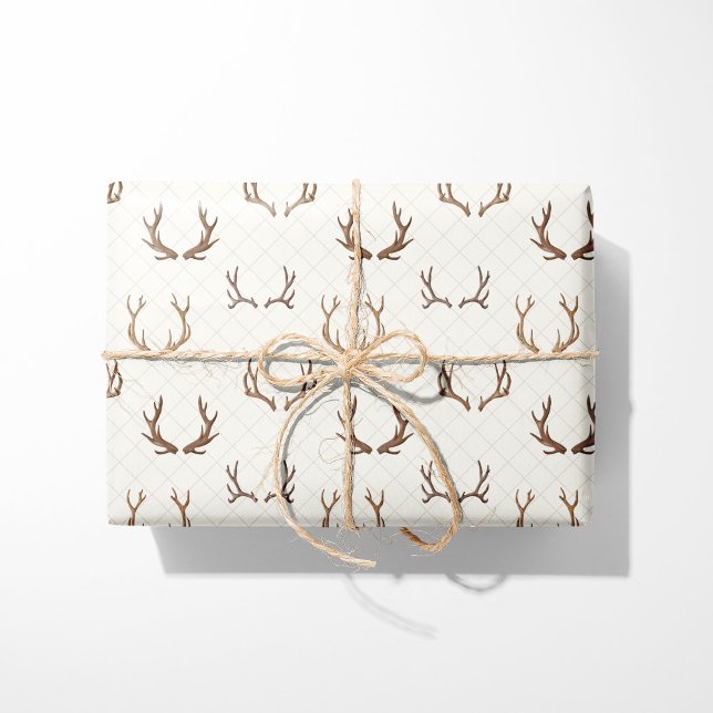 Papier Cadeau Rustique Cosy Cabine Antlers (Créateur téléchargé)