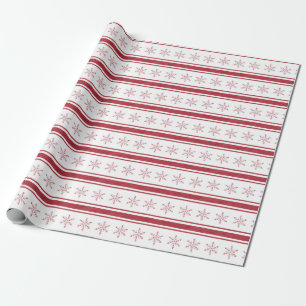 Papier Cadeau Rustique Ferme Rouge Français Ticking Stripe Cade