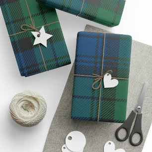 Papier Cadeau Rustique Green Plaid Rustique Clan Campbell Holida