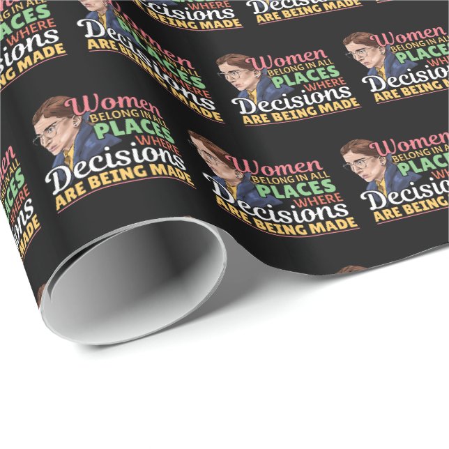 Papier Cadeau Ruth Bader Ginsburg avocate féministe Juge (Coin rond)