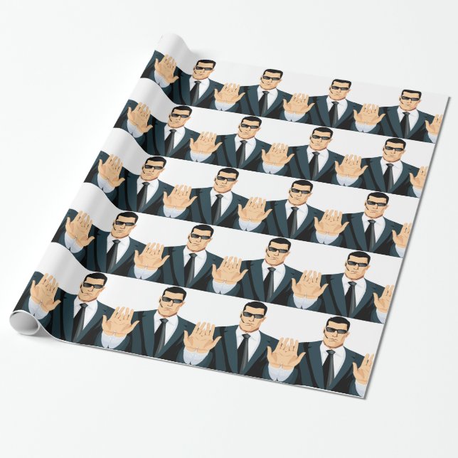 PAPIER CADEAU SA7 SECRET AGENT BODYGUARD COMICS CARTOON DARK MOB (Déroulé)
