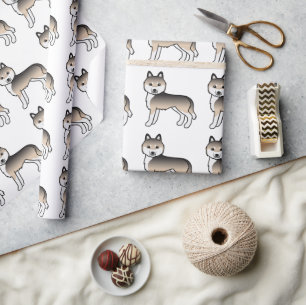 Papier Cadeau Sable Sibérien Husky Cute Chien Motif