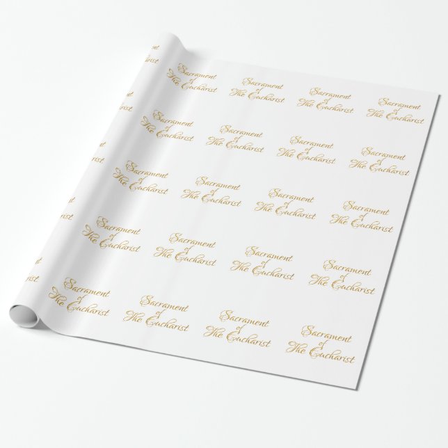 Papier Cadeau Sacrament de The Eucharist Golden 3D Look (Déroulé)