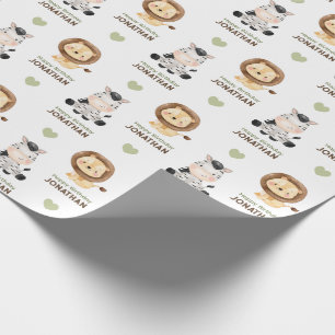 Papier Cadeau Safari Animaux Wild One Wrapper Papier