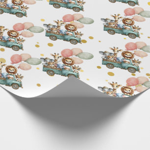Papier Cadeau Safari Jungle Animaux Nursery