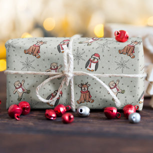 Papier Cadeau Sage Babys First Christmas Animaux d'hiver