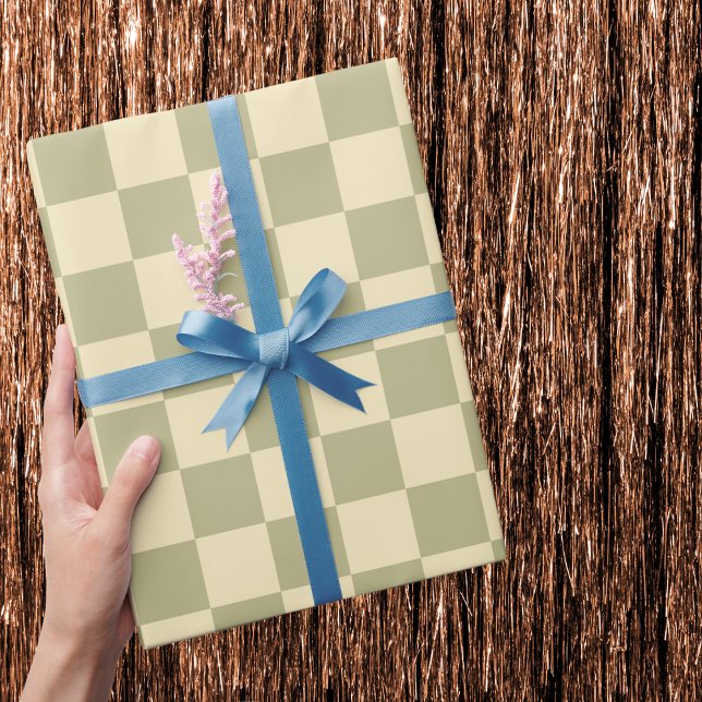 Papier Cadeau Sage Checkerboard (Créateur téléchargé)