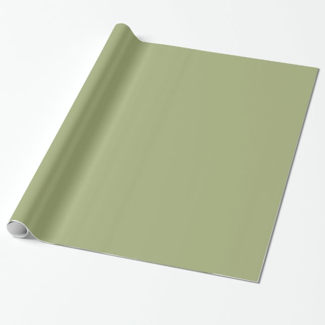Papier Cadeau Sage Grass Vert Couleur solide (Déroulé)