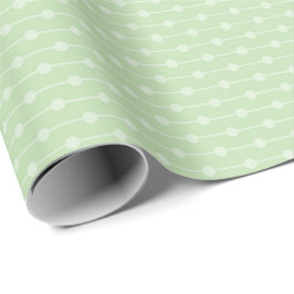 Papier Cadeau Sage Green Dotted Line Pattern for Baby Shower,