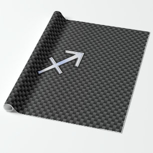 Papier Cadeau Sagittarius signe Zodiac Noir en fibre de carbone