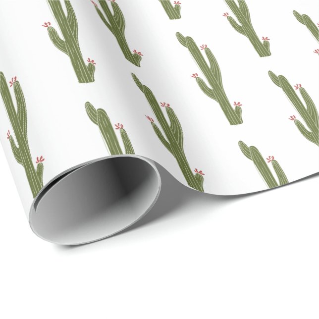 Papier Cadeau Saguaro Cactus Desert Plantes Cadeau N'importe que (Coin rond)
