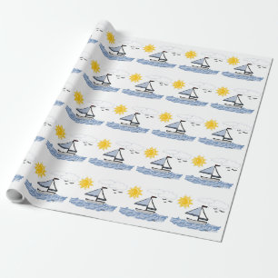 Papier Cadeau Sailboat on the Water Animated