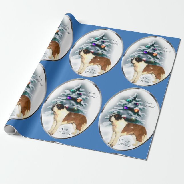 Papier Cadeau Saint Bernard Noël (Déroulé)