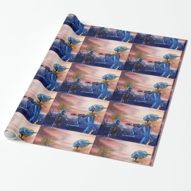 PAPIER CADEAU SAINT GEORGE ET ALIEN DRAGON (Déroulé)