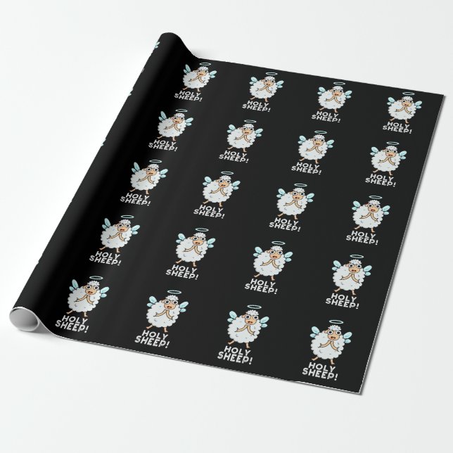 Papier Cadeau Saint-mouton drôle Animal Pun Dark BG (Déroulé)