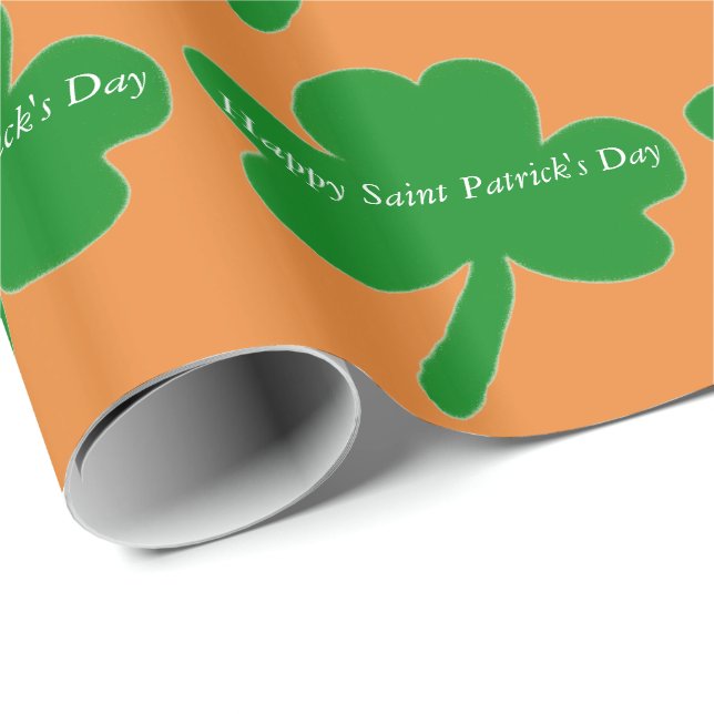 Papier Cadeau Saint Patrick's Day Shamrock (Coin rond)