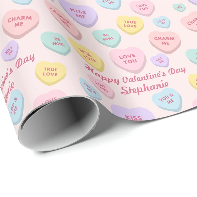 Papier Cadeau Saint Valentin Coeur de conversation de la guerre  (Coin rond)