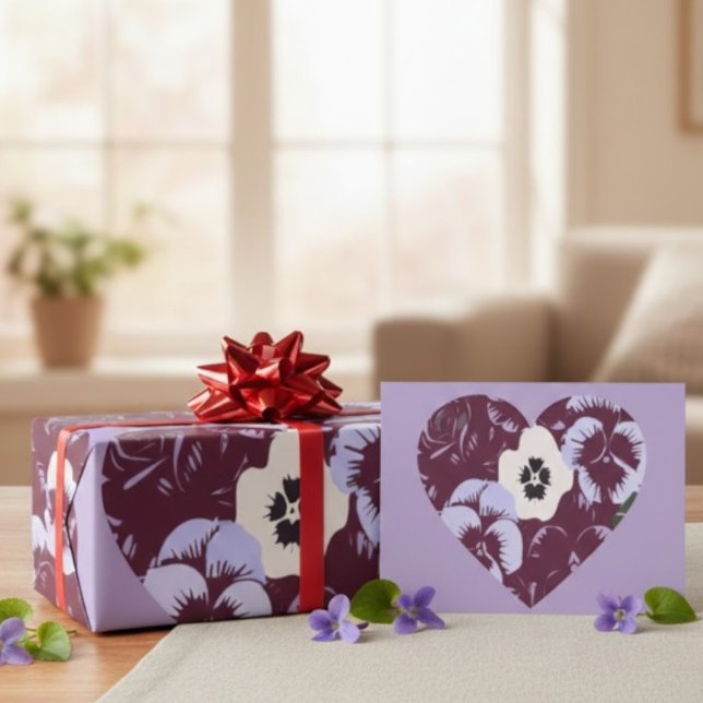 Papier cadeau Saint-Valentin Cœur de Violettes Geschenkpapier (Von Creator hochgeladen)