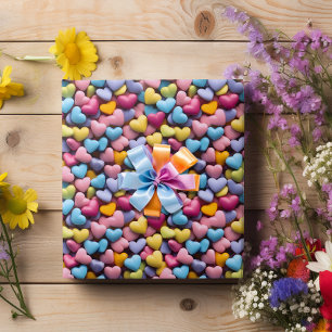 Papier Cadeau Saint Valentin Coeurs bonbons