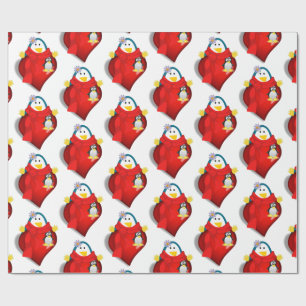 Papier Cadeau Saint-Valentin Enveloppement papier Coeurs de ping