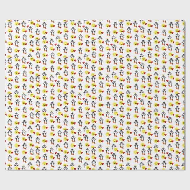 Papier Cadeau Saint-Valentin Enveloppement papier Coeurs de ping (Plat)