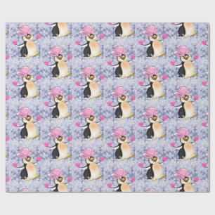 Papier Cadeau Saint-Valentin Enveloppement papier Coeurs de ping
