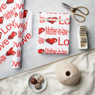 Papier Cadeau Saint Valentin Envelopper le papier Aimer mère en 