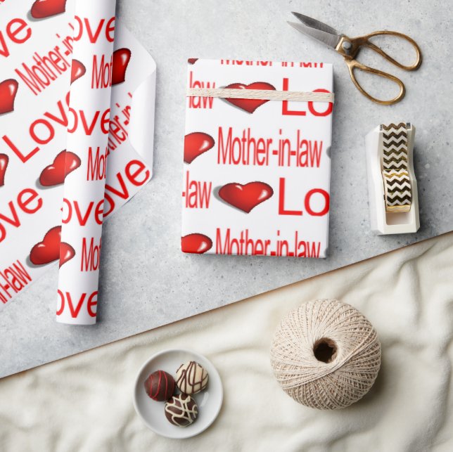 Papier Cadeau Saint Valentin Envelopper le papier Aimer mère en  (Artisanat)