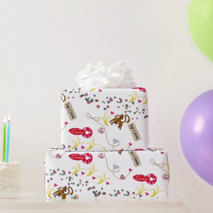 Papier Cadeau Saint-Valentin Envelopper le papier singe Bananes 