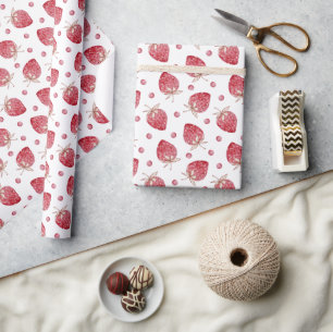 Papier Cadeau Saint-Valentin fraise