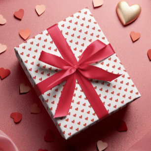 Papier Cadeau Saint Valentin Minuscules Coeurs rouges éparpillés