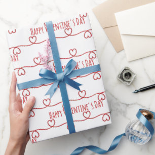Papier Cadeau Saint Valentin Red Hearts Design