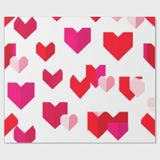 Papier cadeau Saint-Valentin style origami blanc e