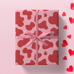 Papier Cadeau Saint-Valentin western Impression vache Cowgirl Ro
